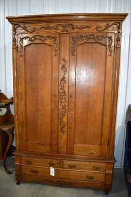 Fancy Oak Knock Down Double Door Wardrobe