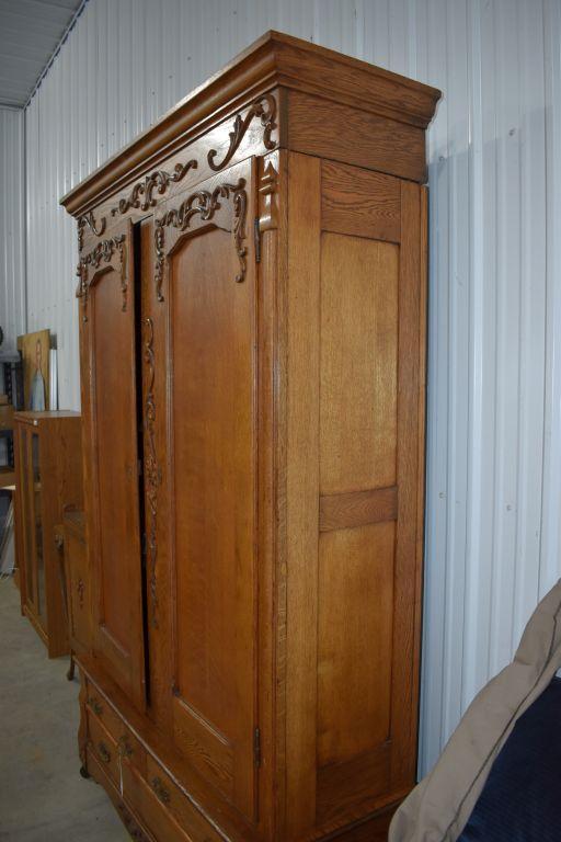 Fancy Oak Knock Down Double Door Wardrobe