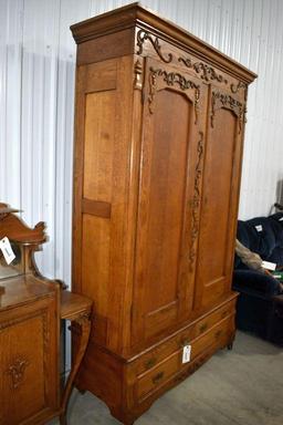 Fancy Oak Knock Down Double Door Wardrobe