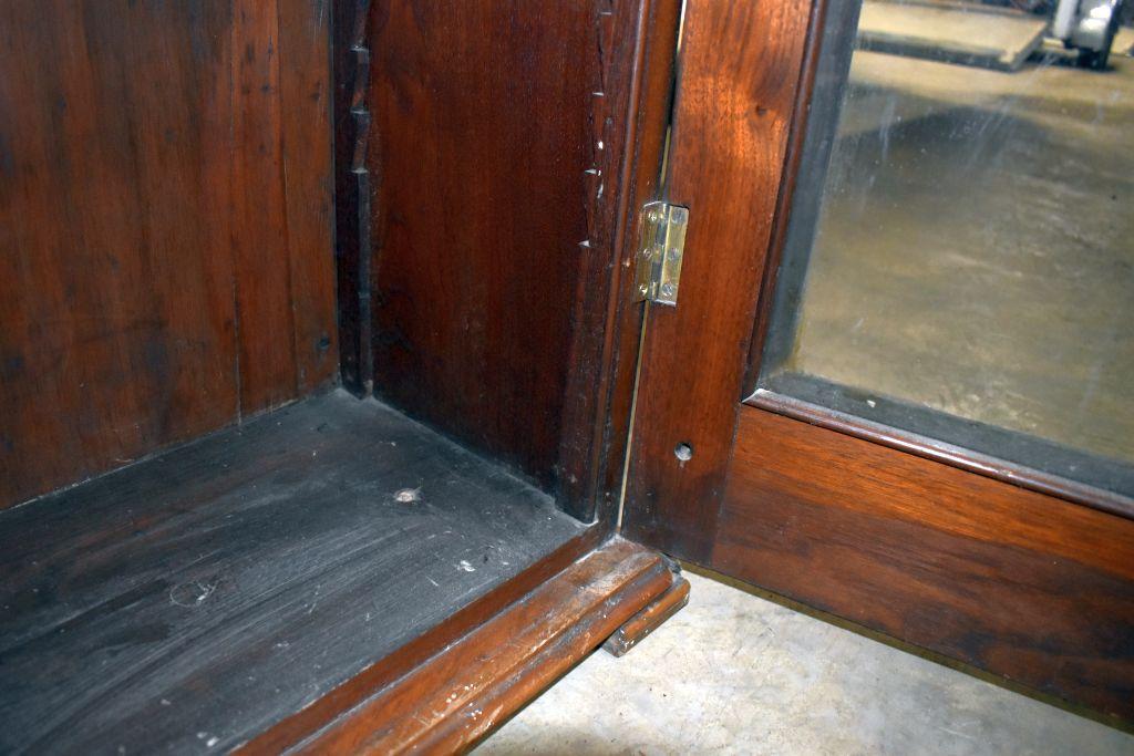 Mahogany Glass Front Book Shelf, Three Shelve, 22"x51"x11", believed to have come out of ship or