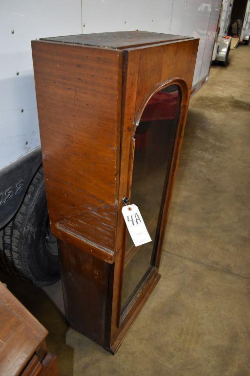 Mahogany Glass Front Book Shelf, Three Shelve, 22"x51"x11", believed to have come out of ship or
