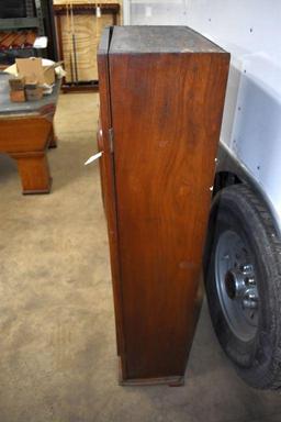 Mahogany Glass Front Book Shelf, Three Shelve, 22"x51"x11", believed to have come out of ship or