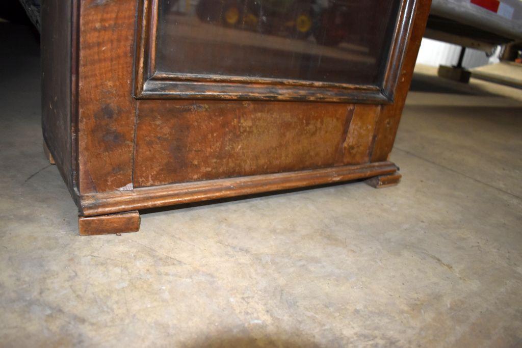 Mahogany Glass Front Book Shelf, Three Shelve, 22"x51"x11", believed to have come out of ship or