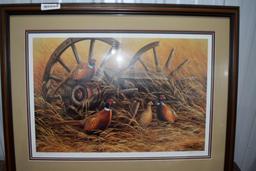 Rustic Retreat Pheasants by Rosemary Millette Framed Print, Signed 745 of 2663