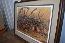 Rustic Retreat Pheasants by Rosemary Millette Framed Print, Signed 745 of 2663