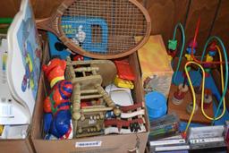 Four Boxes of Assorted children's books, toys, crafts