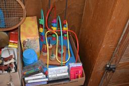 Four Boxes of Assorted children's books, toys, crafts