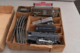 Marx train cars and tracks
