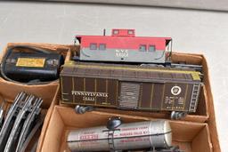 Marx train cars and tracks