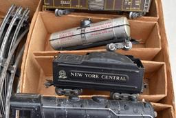 Marx train cars and tracks