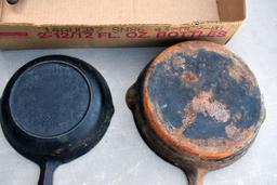 Krumkake iron, cast iron pans, and cast iron ash trays