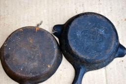 Krumkake iron, cast iron pans, and cast iron ash trays