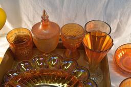 Assortment of carnival glass