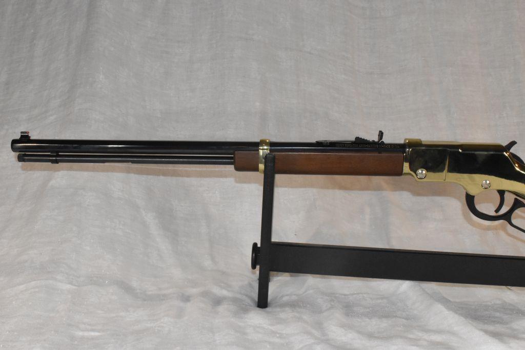 Henry Cal. 22 Magnum Lever Action Rifle, Gold Finish, Octagon Barrel, Open Sights, SN: GB118042M
