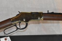 Henry Cal. 22 Magnum Lever Action Rifle, Gold Finish, Octagon Barrel, Open Sights, SN: GB118042M