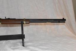 Henry Cal. 22 Magnum Lever Action Rifle, Gold Finish, Octagon Barrel, Open Sights, SN: GB118042M
