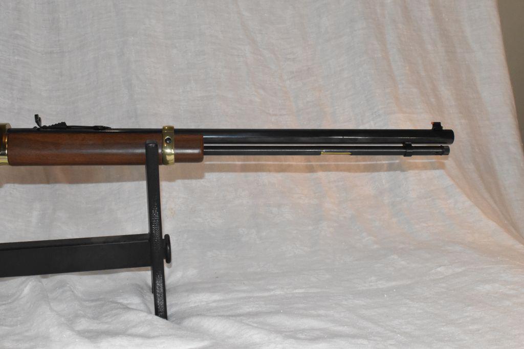 Henry Cal. 22 Magnum Lever Action Rifle, Gold Finish, Octagon Barrel, Open Sights, SN: GB118042M