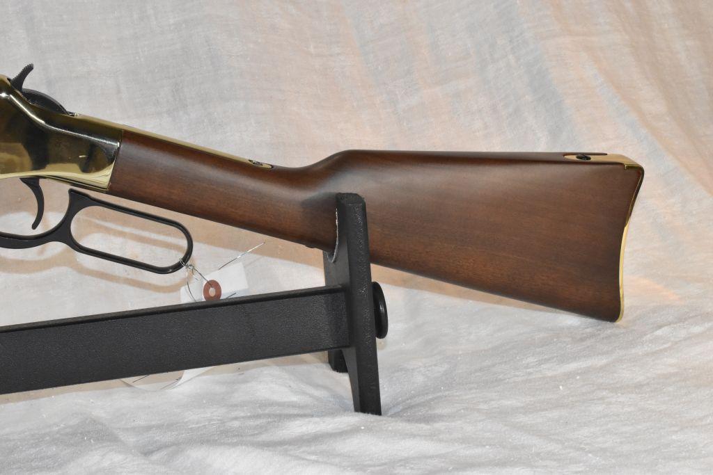 Henry Cal. 22 Magnum Lever Action Rifle, Gold Finish, Octagon Barrel, Open Sights, SN: GB118042M