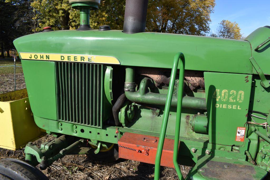 John Deere 4020 Diesel 2WD Tractor, 1178 Hours Showing, 18.4x34 Tires at 95%, Power Shift, Open