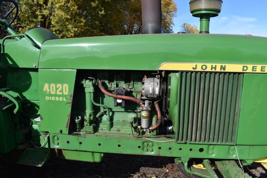 John Deere 4020 Diesel 2WD Tractor, 1178 Hours Showing, 18.4x34 Tires at 95%, Power Shift, Open