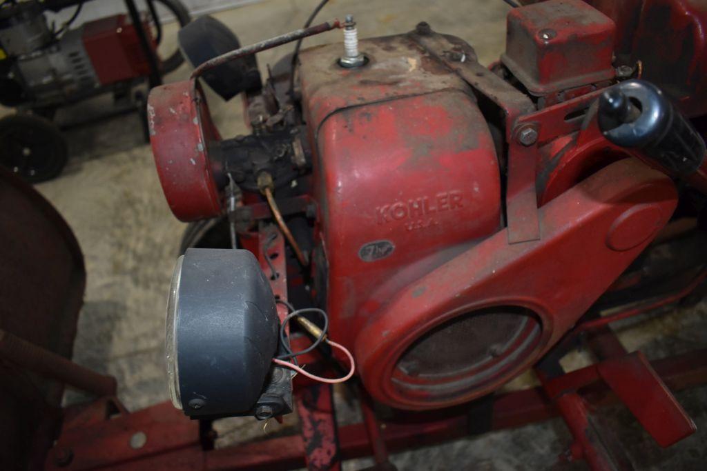 Wheel Horse Garden Tractor Model 753, Round Fender, Tire Chains, Motor is Free, Kohler Single