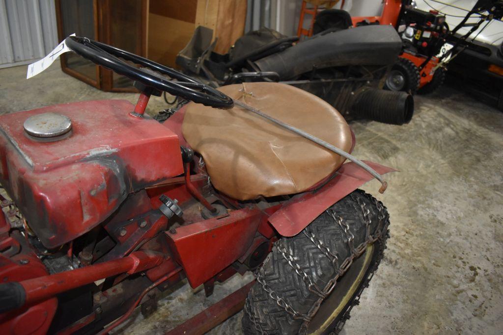 Wheel Horse Garden Tractor Model 753, Round Fender, Tire Chains, Motor is Free, Kohler Single
