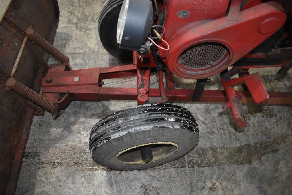 Wheel Horse Garden Tractor Model 753, Round Fender, Tire Chains, Motor is Free, Kohler Single