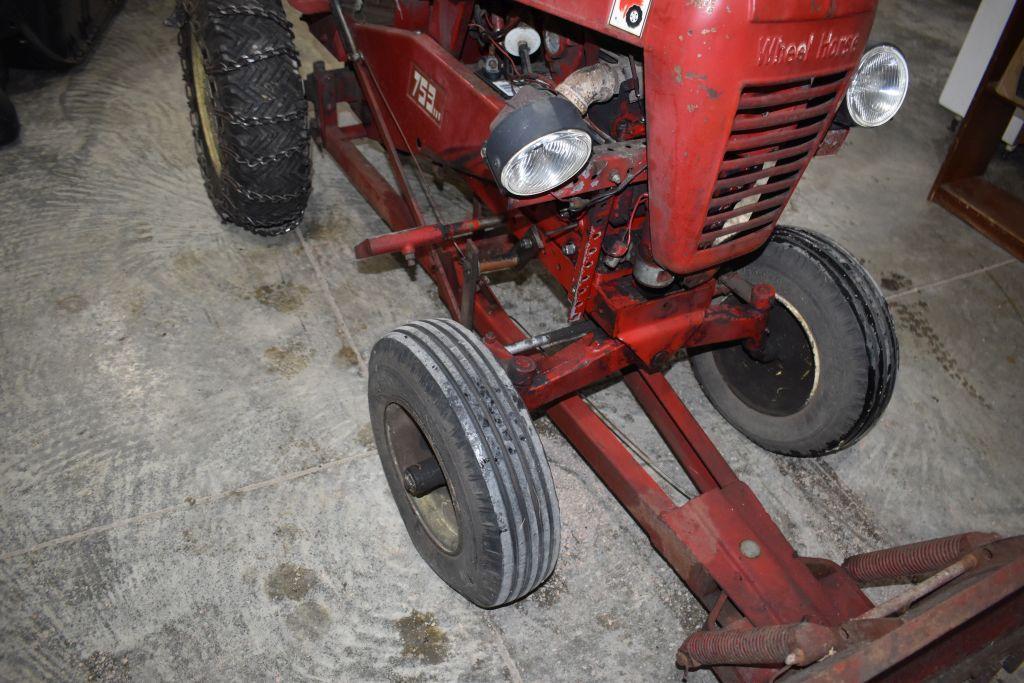 Wheel Horse Garden Tractor Model 753, Round Fender, Tire Chains, Motor is Free, Kohler Single
