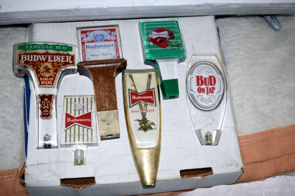 (6) Budweiser Beer Tap Handle Markers