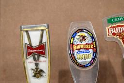(6) Budweiser Beer Tap Handle Markers