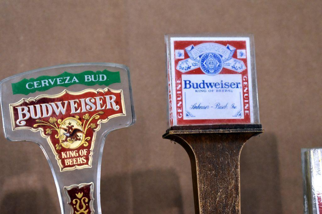 (6) Budweiser Beer Tap Handle Markers