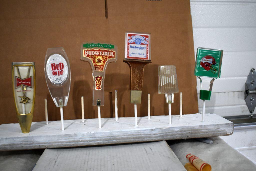 (6) Budweiser Beer Tap Handle Markers