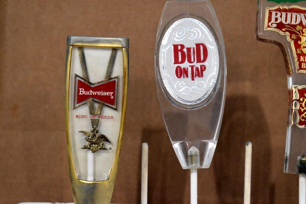 (6) Budweiser Beer Tap Handle Markers