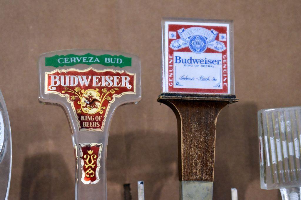 (6) Budweiser Beer Tap Handle Markers