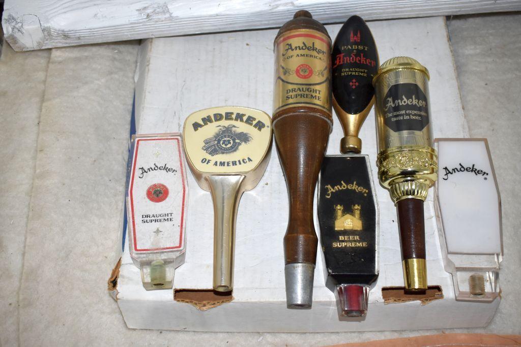 Pabst Andeker Draught Supreme Beer Tap Handle Markers (7 Total)