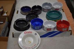 Assortment of Beer Advertising Ashtrays
