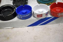 Assortment of Beer Advertising Ashtrays