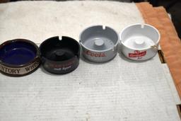 Assortment of Beer Advertising Ashtrays