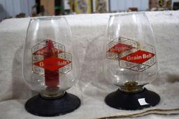 Grainbelt Beer Cribbage Board top, (2) Grain Belt Beer Candles