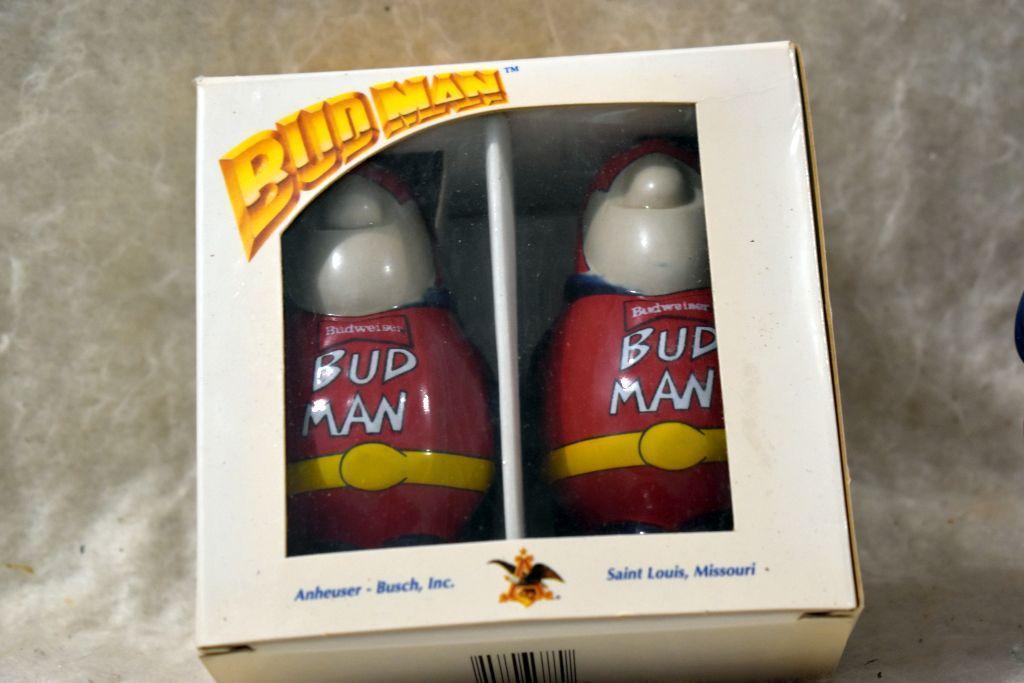 (2) Budman Mugs And (2) Budman Salt and Pepper Shakers
