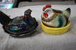 Fenton Hen On The Nest, Porcelain Dogs, Porcelain Hen On The Nest and Other porcelain Items