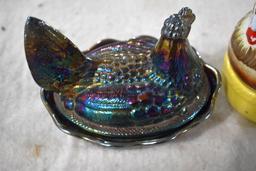 Fenton Hen On The Nest, Porcelain Dogs, Porcelain Hen On The Nest and Other porcelain Items