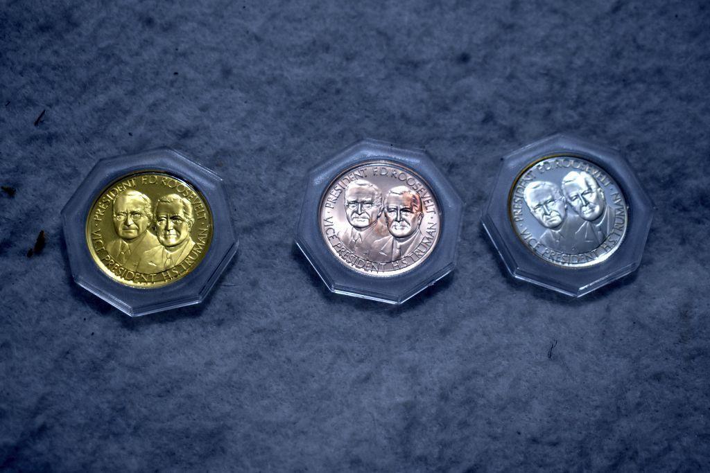President F.D. Roosevelt and President H.S. Truman Inauguration 3 Coin Set