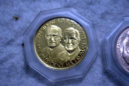 President F.D. Roosevelt and President H.S. Truman Inauguration 3 Coin Set