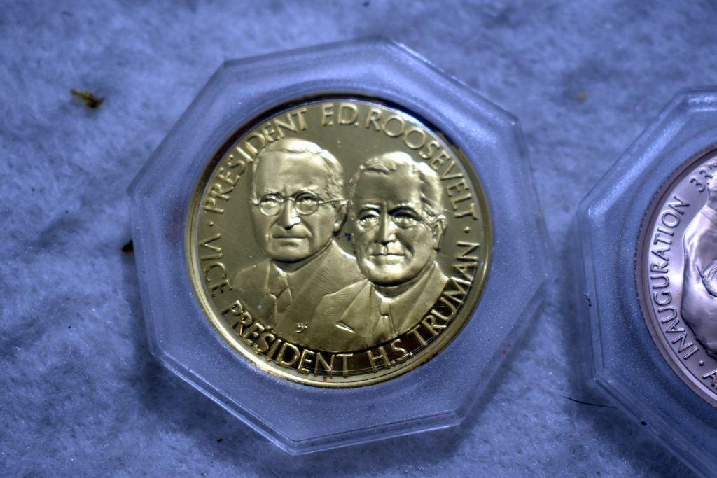 President F.D. Roosevelt and President H.S. Truman Inauguration 3 Coin Set