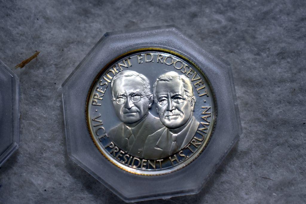 President F.D. Roosevelt and President H.S. Truman Inauguration 3 Coin Set