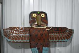 Wooden Totem Pole, Unknown Age, 50" Long, 36" Wide