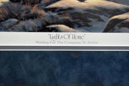 Terri Redlin Signed Print, Lights Of Home, 4195 Of 9,500 Framed And Matted, 32''x22''