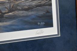 Terri Redlin Signed Print, Lights Of Home, 4195 Of 9,500 Framed And Matted, 32''x22''