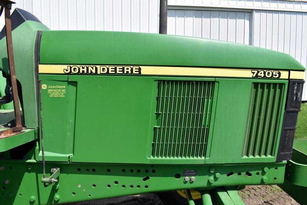 2002 John Deere 7405 2WD Open Station ROPS Tractor, 2171 Actual 2nd Owner Hours, 16 Speed
